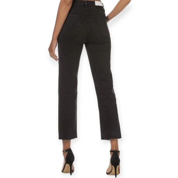 Re/Done 70s Stove Pipe Jeans High Rise Straight Leg in Faded Black 27 (4) - Picture 2 of 16
